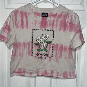 aLB Growing Pains Tie Dye Graphic Crop Tee Medium
